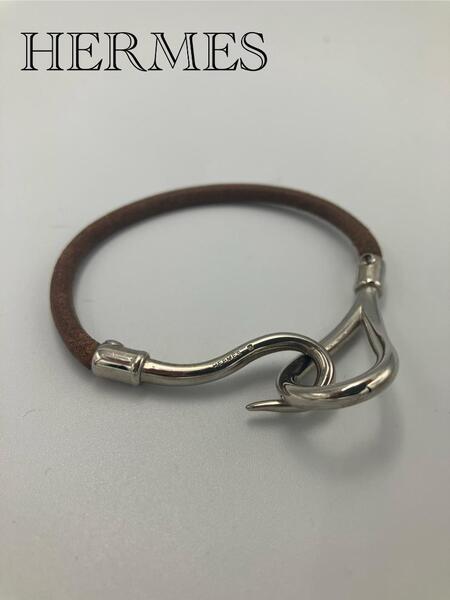 HERMES ジャンボ レザー シルバー金具 ブレスレット