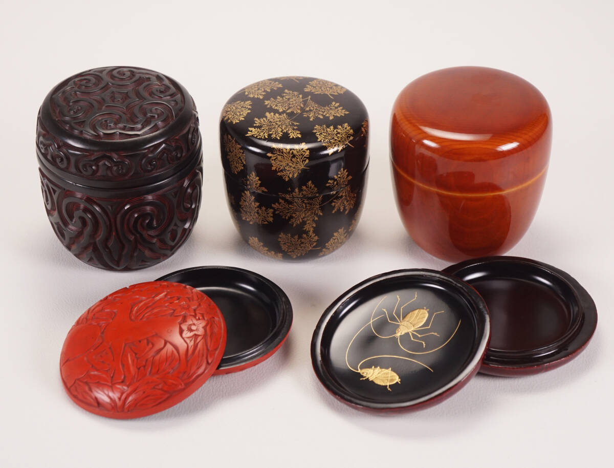 中国伝統美術工芸品 堆朱彫刻 解き明かし 棗 茶道具