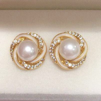 綺麗!天然本真珠ピアス パールピアス k18仕上げ 天然真珠 シルバー アクセサリー 7-8mm s925天然パールピアス