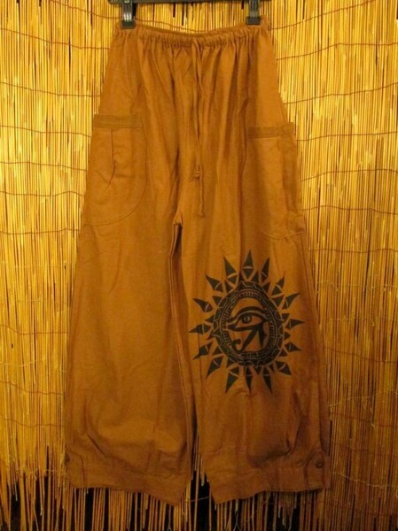 ③新品*男女兼用*コットン素材*ホルスの目プリント*カーゴタイプ*ロングパンツ