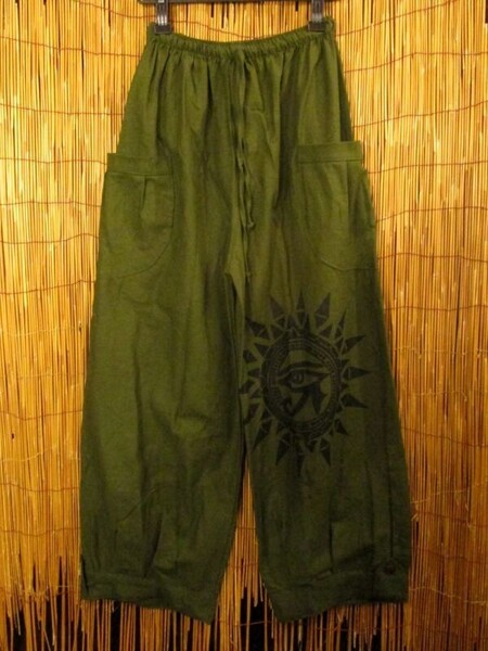 ②新品*男女兼用*コットン素材*ホルスの目プリント*カーゴタイプ*ロングパンツ
