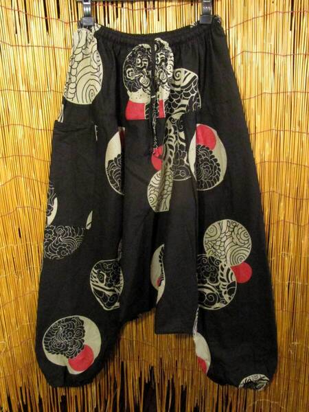 【SALE】⑥新品*男女兼用*コットン素材*和風プリント*ふんわり*サルエルパンツ