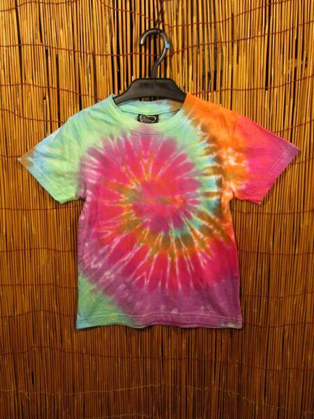 【120cm】⑥新品*男女兼用*コットン素材*キッズサイズ*タイダイ染め*半袖*Tシャツ