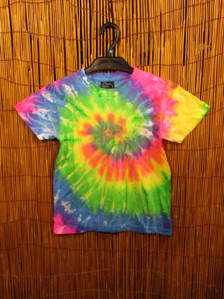【120cm】⑦新品*男女兼用*コットン素材*キッズサイズ*タイダイ染め*半袖*Tシャツ