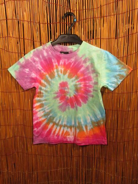 【120cm】⑧新品*男女兼用*コットン素材*キッズサイズ*タイダイ染め*半袖*Tシャツ