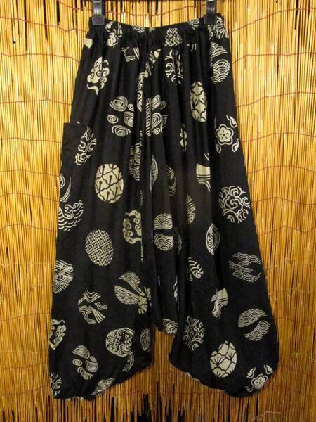 【SALE】②新品*男女兼用*レーヨン素材*和風プリント*ふんわり*サルエルパンツ