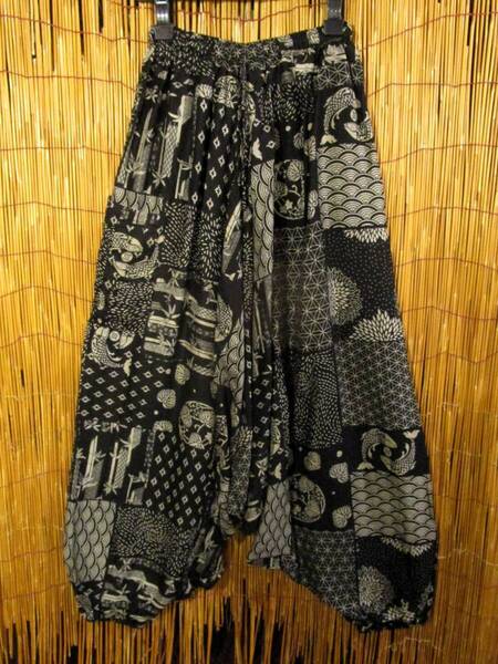 【SALE】⑦新品*男女兼用*レーヨン素材*和風プリント*ふんわり*サルエルパンツ