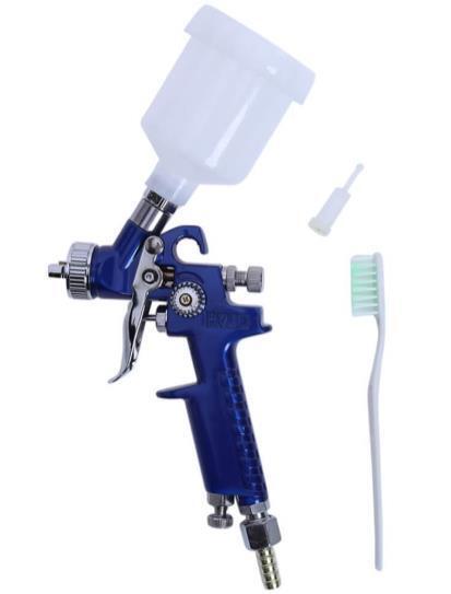 小型 重力式 エアー スプレー ガン 口径0.8mm H2000 HVLP 青 ブルー エアーツール 塗装工具 日本全国送料無料