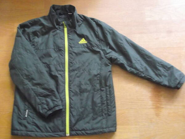 即決 送料無料 adidas TCOS SPORTS パテッドジャケット 140cm チャコール×黄色 climaproof アディダス