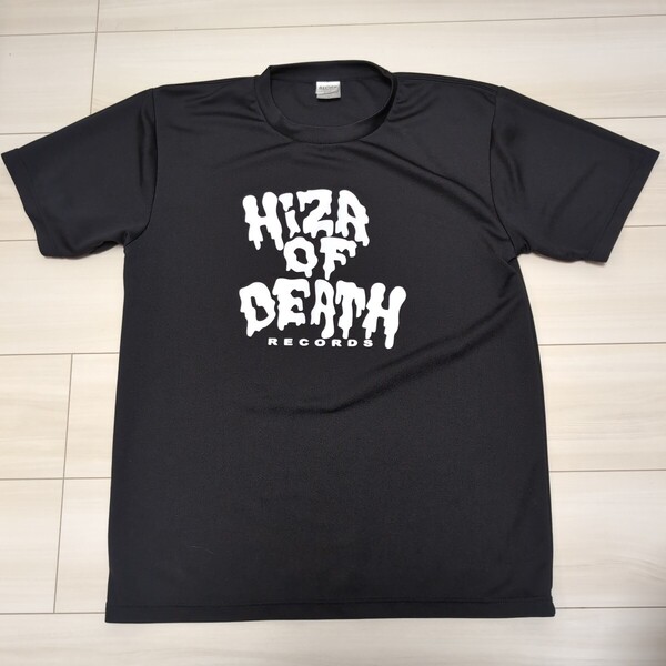 Hizza of Death Record リサイクルポリエステル ランニング Tシャツ ブラック Lサイズ