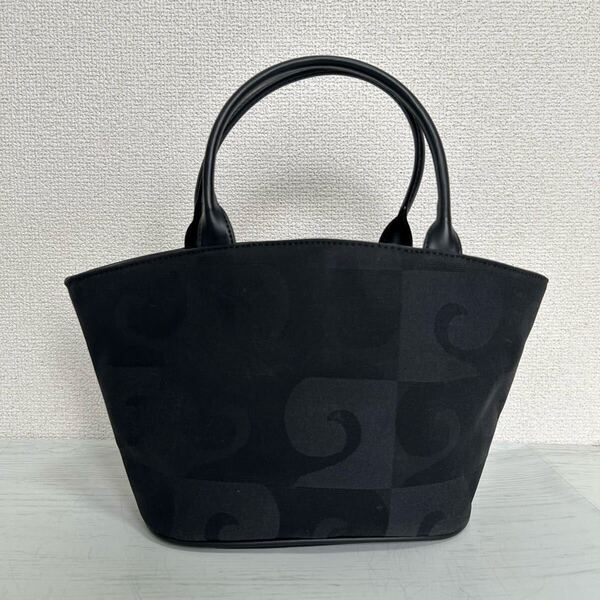 pierre cardin ピエールカルダン レディース ハンドバッグ ミニトートバッグ パーティーバッグ 総柄 黒色 ブラック ナイロン ロゴ ブランド