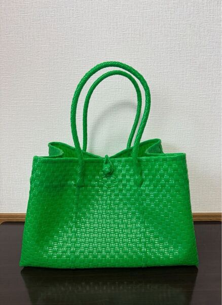 プラカゴ メルカド 大容量 トートバッグ ハンドメイド パサールバッグ かごバッグ XLサイズ グリーン