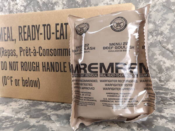 箱だし!2026年9月検品 MENU-22 MREレーション 米軍 ミリ飯 ミリメシ 戦闘糧食 非常食 備蓄 保存食 防災バッグ 車中泊 サバゲ キャンプ