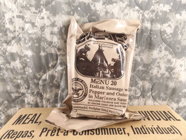 MREレーション 2023年6月検品 MENU-20 米軍 ミリ飯 ミリメシ 戦闘糧食 非常食 備蓄 保存食 防災バッグ 車中泊 サバゲ キャンプ アウトドア