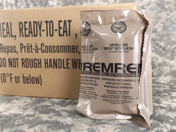 最新!2027年7月検 箱だし MREレーション MENU-22 米軍 ミリ飯 ミリメシ 戦闘糧食 非常食 備蓄 保存食 防災バッグ 車中泊 サバゲ キャンプ
