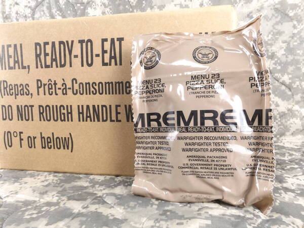 最新!2027年7月検 箱だし MREレーション MENU-23 PIZZA ピザ 米軍 ミリ飯 ミリメシ 戦闘糧食 非常食 保存食 防災バッグ 車中泊 サバゲ