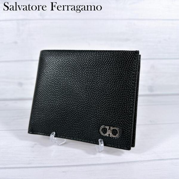 Salvatore Ferragamo サルヴァトーレ フェラガモ 二つ折り財布 小銭入れ付き コンパクト ウォレット 6H91113 66 9790 ダブル ガンチーニ