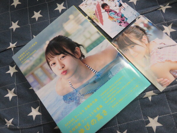 元AKB48 ビキニ水着 太田奈緒ファースト写真集 背伸びの高さ 初版 帯付 直筆サイン入 生写真 ポストカード付