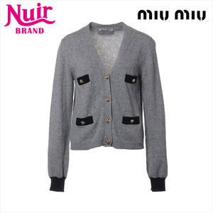 ミュウ ミュウ Miu Miu カーディガン Size:42 2022 カシミア グレー