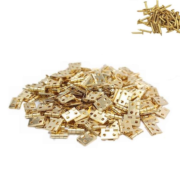 平蝶番 ミニ蝶番 丁番 8*10mm 20個入り 木箱用のヒンジ ヒンジ 金具 ドア用金物 手芸 手作り パーツ DIY木工 家具補修 4穴 ネジ付き