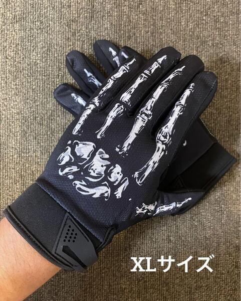 ハーレー他 バイクグローブ XLサイズ スカル 骸骨デザイン バイカー ライダー