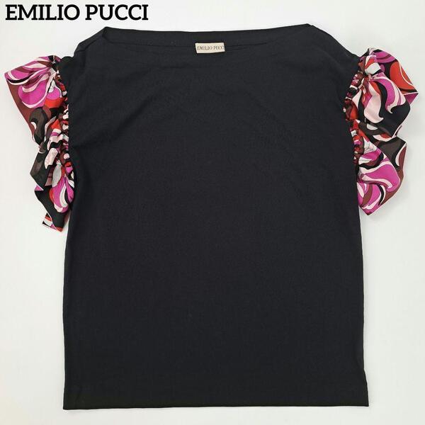定価9万 美品 EMILIO PUCCI エミリオプッチ 袖フリル カットソー トップス 近年モデル 現行タグ 雑誌掲載 完売品