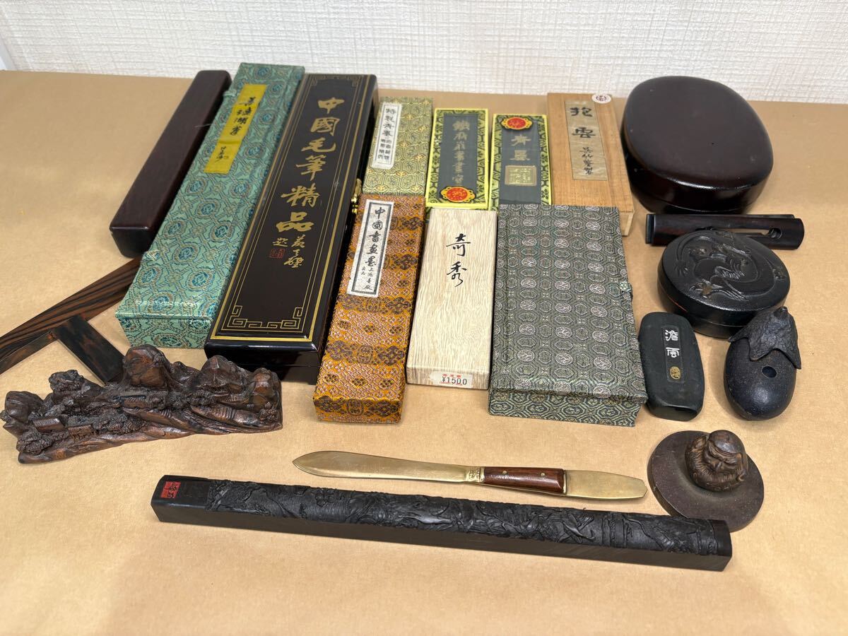 古い 中国 墨 古墨 書道具 骨董品 筆 硯 Yahoo!オークション -「書道 硯 墨」(事務、店舗用品) の落札