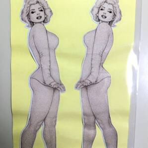 2枚 匿名送料無料 SK12-25 特価 左右 美人 ハイヒール モノクロ 全身 SEXY!! キラキラ セクシーステッカー レトロ ギター ボード デカール