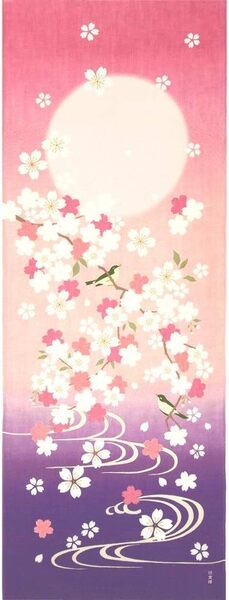 濱文様 絵てぬぐい 桜にうぐいす 春 さくら 鶯 手拭い 手ぬぐい 34×90cm 日本製
