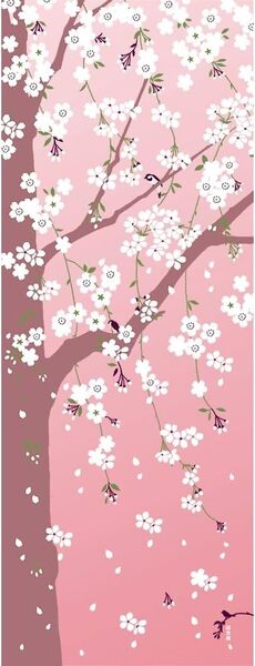 濱文様 絵てぬぐい 桜花らんまん 春 桜 さくら 手拭い 手ぬぐい 34×90cm 日本製