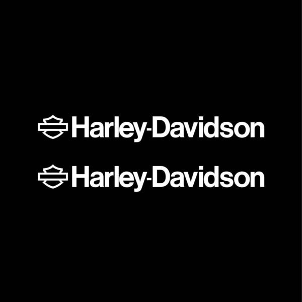 Harley-Davidson デカール ホワイト 2枚セット バーアンドシールド ステッカー カッティングステッカー ハーレー