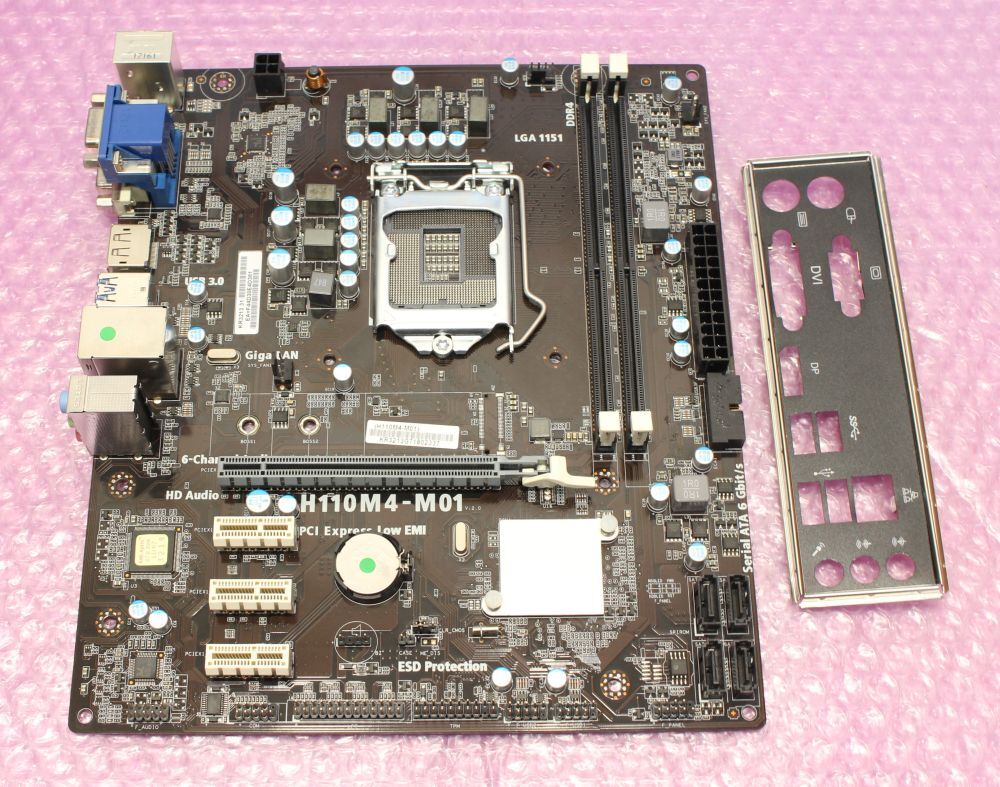 ECS H110M4 M01 IO Panel w LGA1151 MicroATX Motherboard 6th