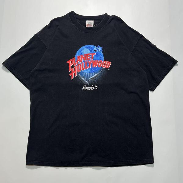 90's プラネットハリウッド USA製 アメリカ製 ビンテージTシャツ XL 黒 ブラック 90年代ヴィンテージ HTK6319