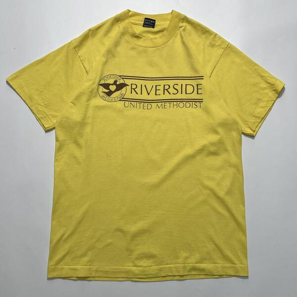 90's フルーツオブザルーム USA製 アメリカ製 ビンテージTシャツ L 黄色 鳥 アニマルプリント シングルステッチ HTK6383