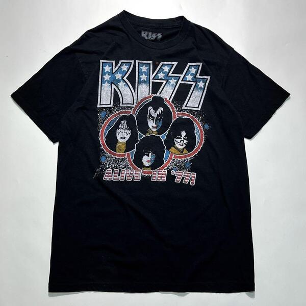 KISS キッス バンドTシャツ バンT L 黒 ブラック ミュージックT オフィシャル HTK6389