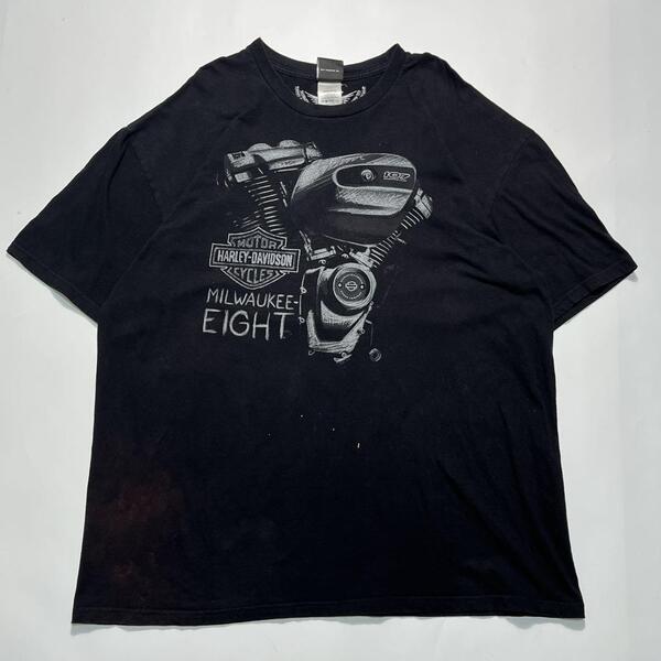 HARLEY DAVIDSON ハーレーダビッドソン ハーレーTシャツ 2XL 黒 ブラック エンジン ビッグサイズ HTK6400