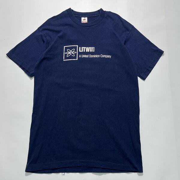 90's フルーツオブザルーム USA製 アメリカ製 ビンテージTシャツ L 紺 ネイビー シングルステッチ HTK6439