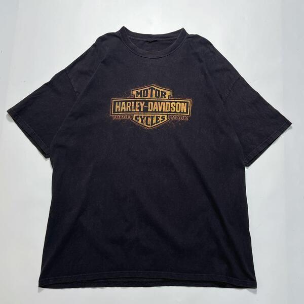 00's HARLEY DAVIDSON ハーレーダビッドソン ハーレーT 2XL相当 黒 ブラック フレイムス Y2K HTK6449