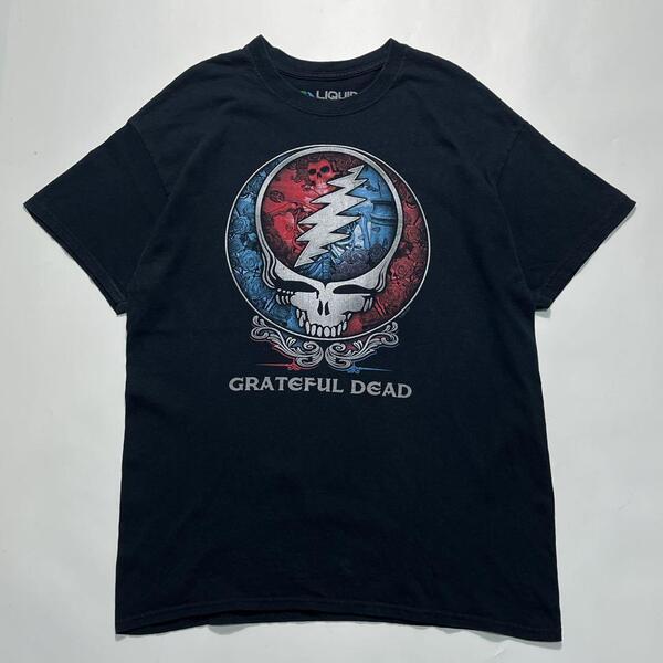 00's グレイトフルデッド リキッドブルー バンドTシャツ ロックT L ダークネイビー ミュージックTシャツ Y2K 6507