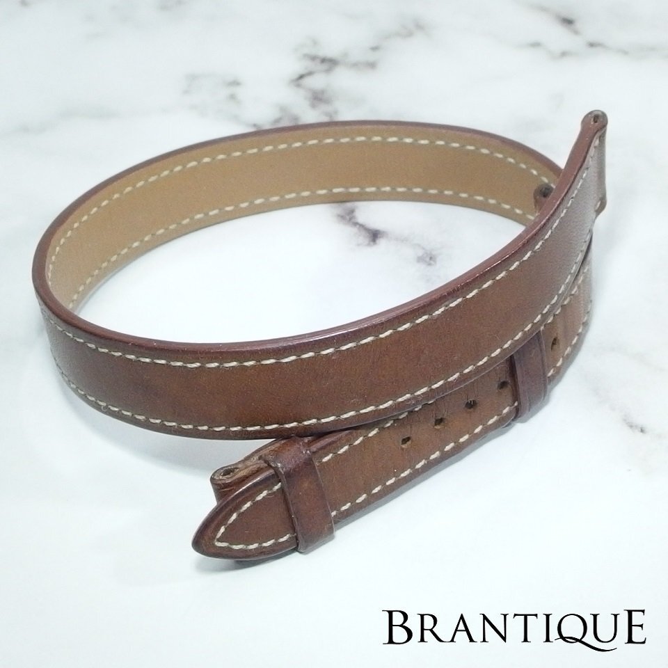 未使用・美品）エルメス ダークブラウン レザー 時計ベルト