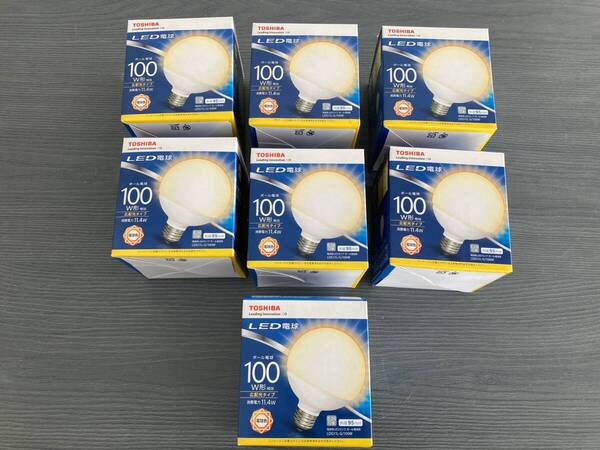【送料無料 未使用新品】東芝 LED電球 100W形 ボール電球 E26口金 LDG11L-G 7個セット 電球色