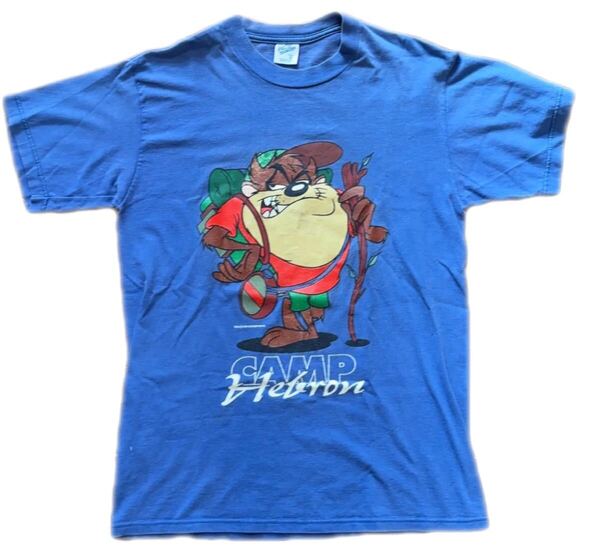 90's USA製 Velva Sheen Tasmanian Devil ルーニー テューンズ デビル 古着 M ブルー Tシャツ 半袖Tシャツ アメカジ