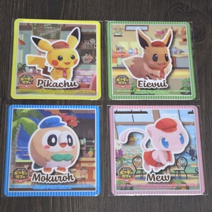 ポケットモンスター ファミリーマート ポケまぜ オリジナルPPコースター ピカチュウ イーブイ モクロー ミュウ 全4種 コンプリートセット