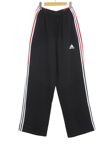 バレンシアガ アディダス BALENCIAGA adidas サイドライン バギー スウェットパンツ 23SS 723970 TNVN5 Baggy Sweatpants ブラック size S