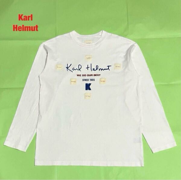【人気】Karl Helmut カールヘルム ロンT 刺繍ロゴ ロゴデザイン クルーネック メンズ レディース ユニセックス ピンクハウス