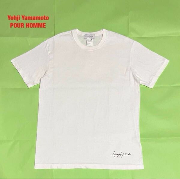 【人気】Yohji Yamamoto POUR HOMME ヨウジヤマモト ロゴTシャツ クルーネック ユニセックス シングルステッチ FZ-T99-050A