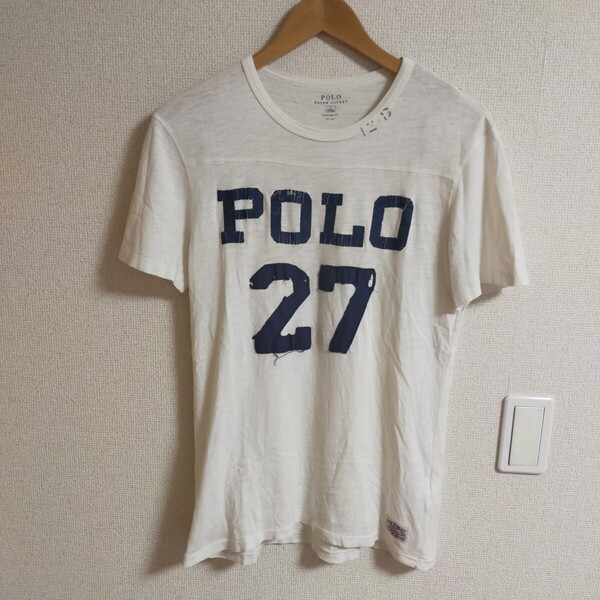 POLO RALPH LAUREN ポロ ラルフローレン ロゴプリント 半袖 Tシャツ ナンバリング ステンシルプリント M ホワイト(白)