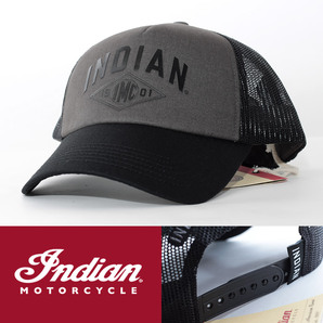 メッシュキャップ 帽子 インディアンモーターサイクル Indian Motorcycle IMC 1901 Block Cap グレー 2833312 USA モータースポーツ