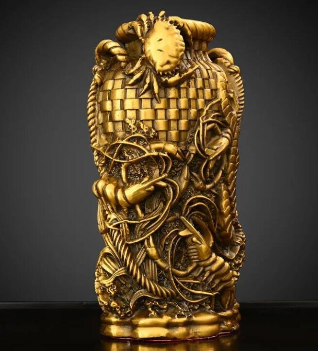 銅製置物 蟹 カニ 茶道具 雨宮宗作 刻印あり 金工品 美術品