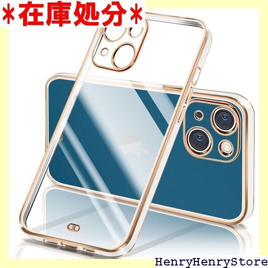 iPhone13 ケース クリア 透明 アイフォン13 ストラップホール付き 落下防止 ワイヤレス充電 ホワイト 858